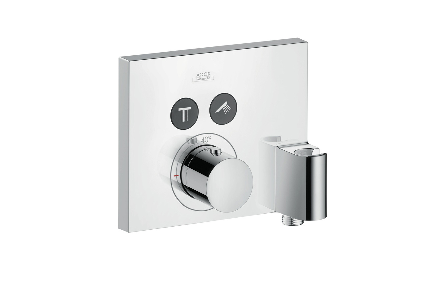 AXOR thermostatic mixer for 2 outlets with FixFit and porter unit for concealed installation