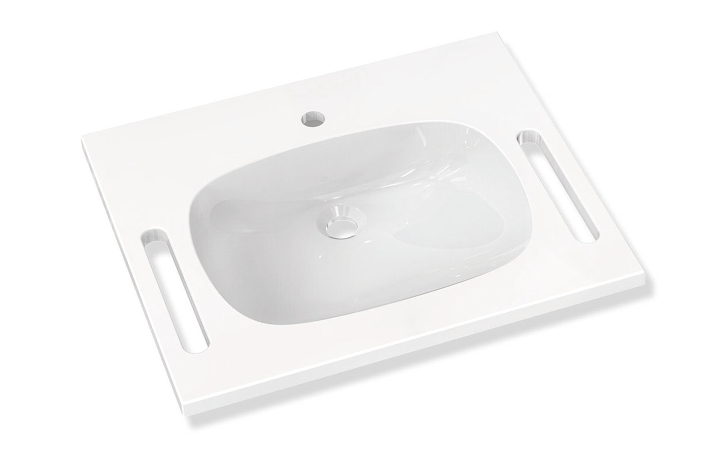 Waschtisch für Einlocharmatur vorgerichtet