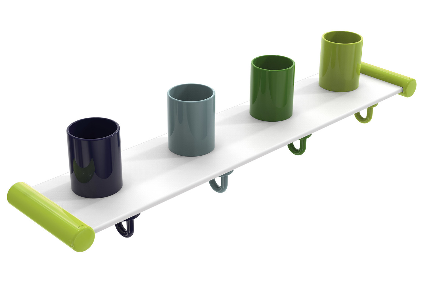 Tumbler rack with hooks, 4 places