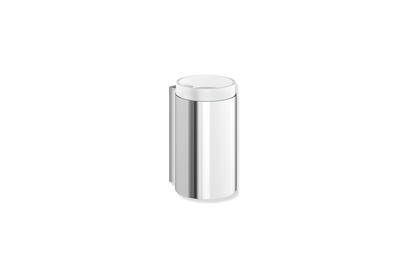 Glass tumbler with holder chrome