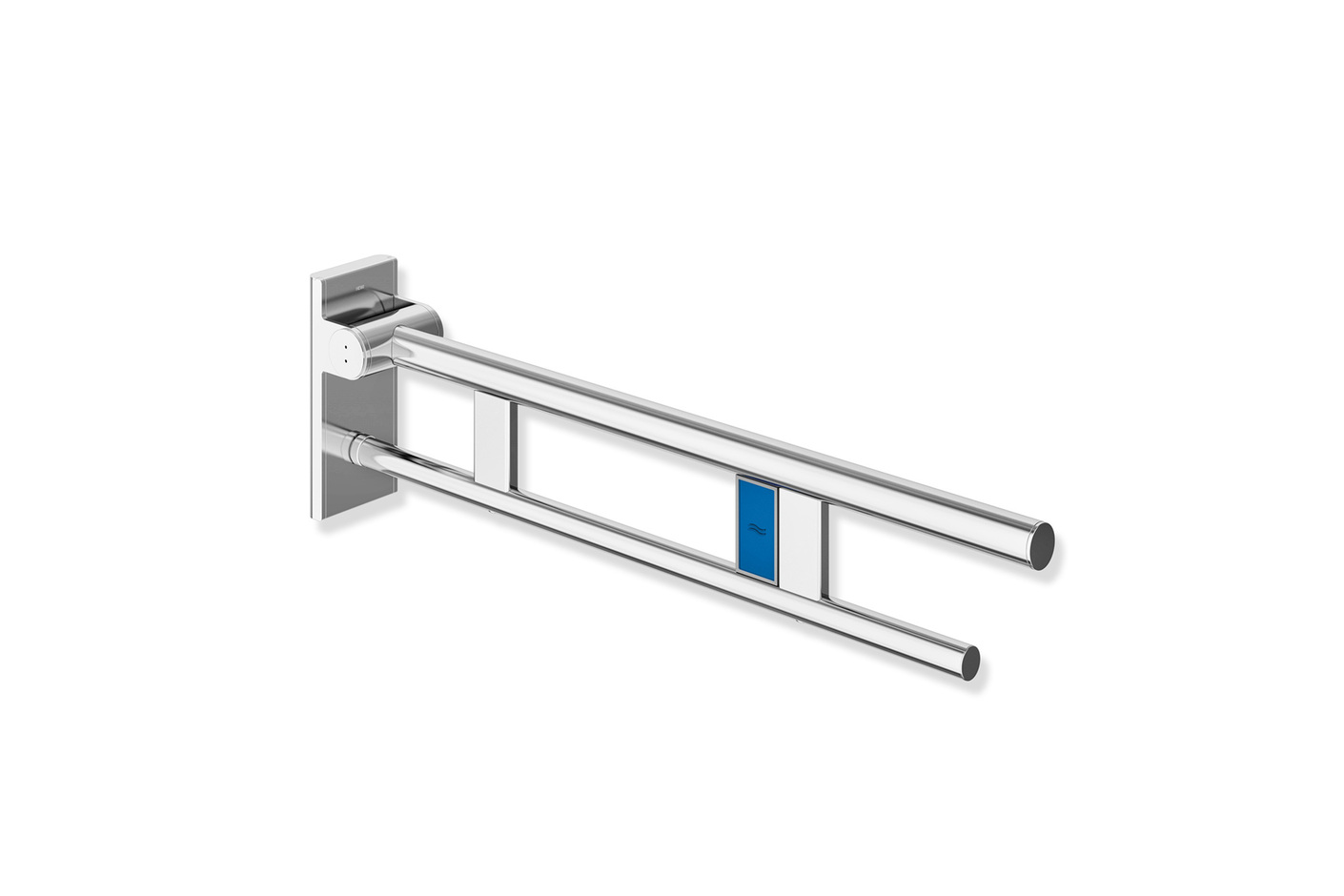 Hinged support rail Duo 750 mm projection chrome