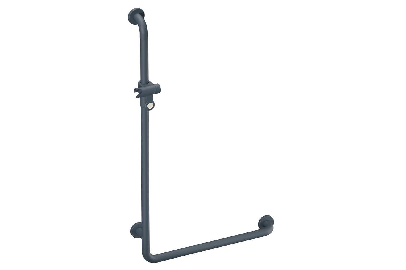 L-shaped support rail with shower head holder