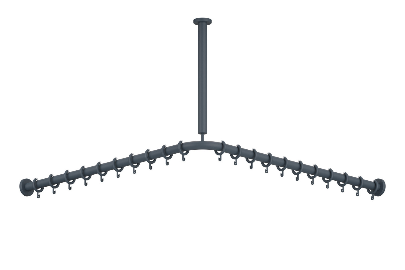 Vorhangstange mit Deckenabhängung