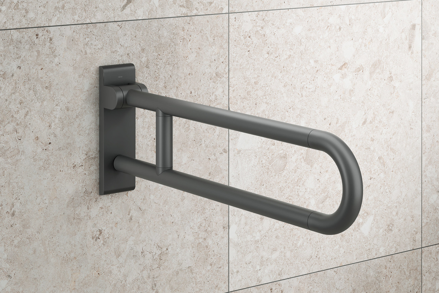 Hinged support rail, rotatable