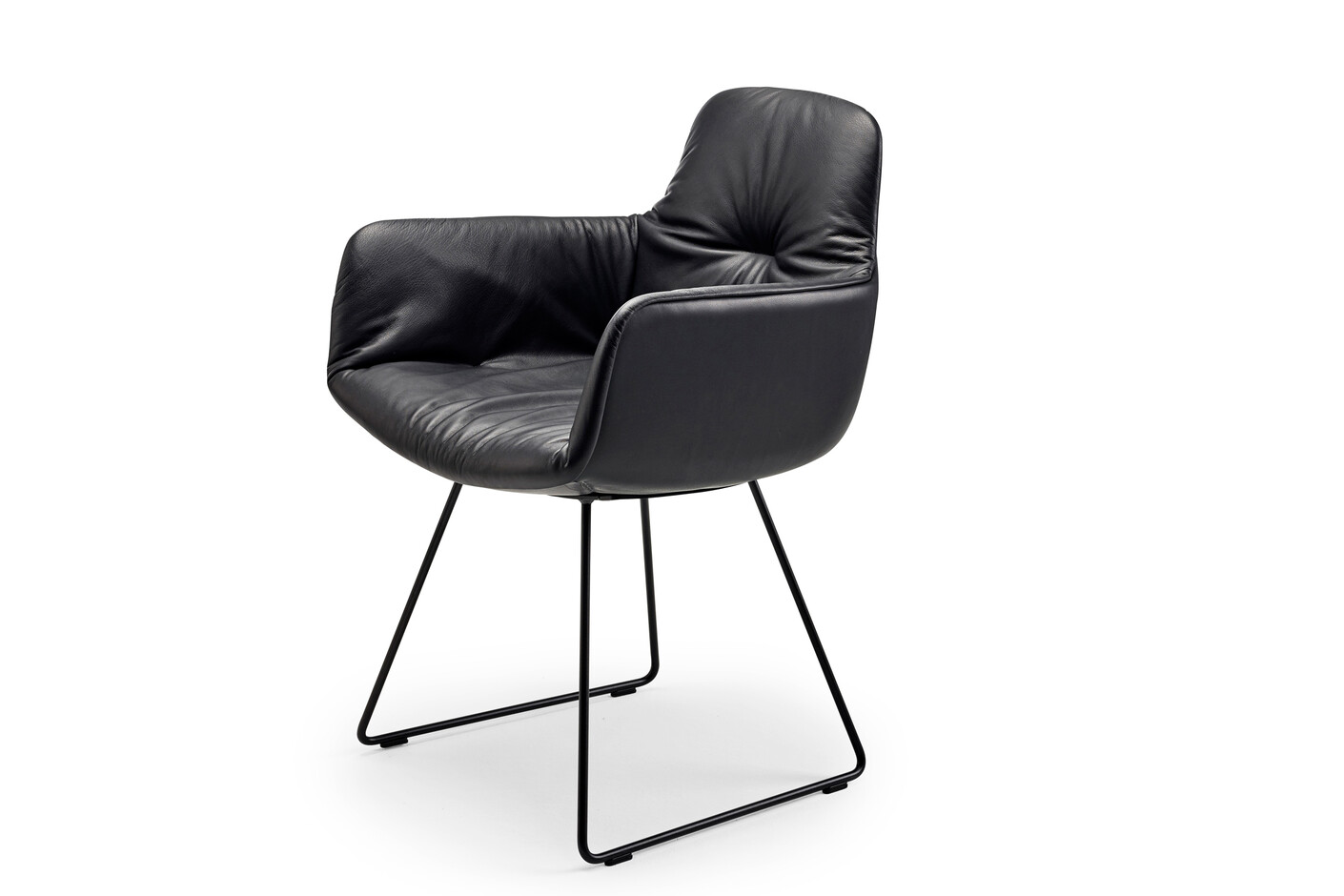 Leya armchair high with skid frame