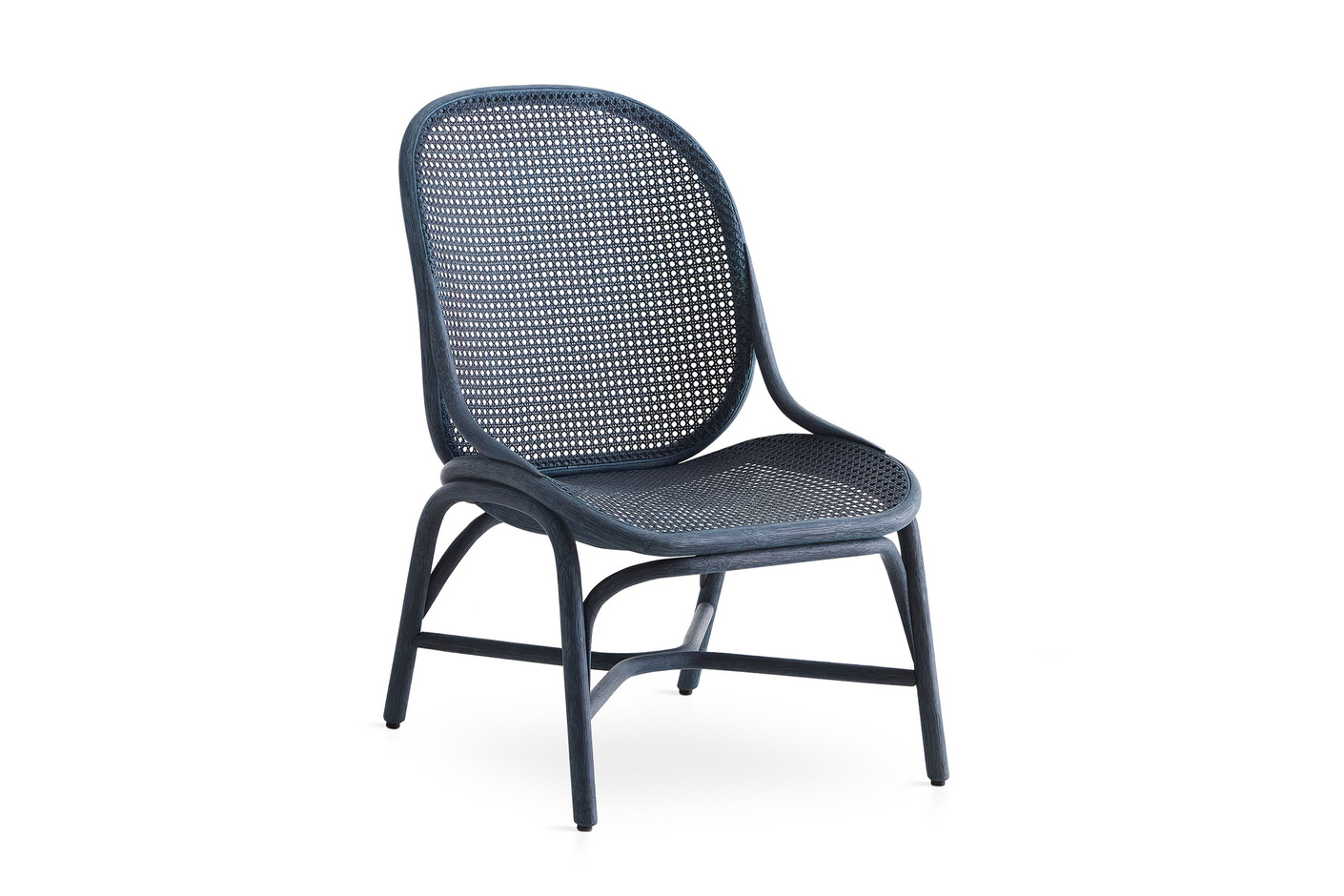 Frames low backrest armchair with rattan legs T052 R