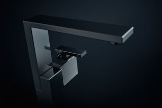 AXOR Edge Single lever basin mixer 190 with push-open waste set - diamond cut  by  AXOR