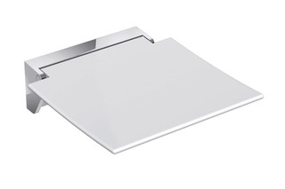 Mobile hinged seat 350 Seat white or anthracite grey, wall bracket made of stainless steel, high-quality chrome-plated  by  HEWI