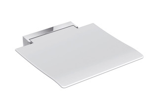 Mobile hinged seat 450 Seat white or anthracite grey, wall bracket made of stainless steel, high-quality chrome-plated  by  HEWI