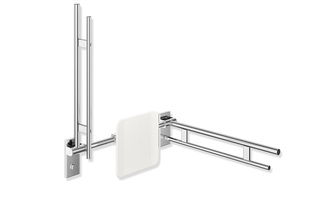 Hinged support rail Duo 600 mm projection chrome  by  HEWI