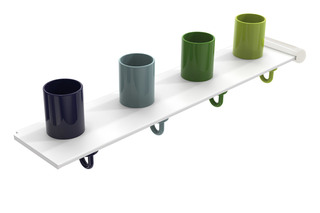 Erweiterungsset Zahnputzbecherleiste mit Haken, 4 Plätze  von  HEWI