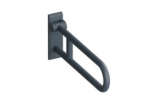 Hinged support rail, rotatable  by  HEWI