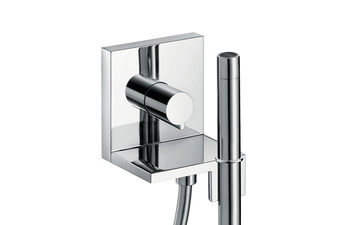 AXOR ShowerCollection Handbrausemodul 120/120 Square, mit Stabhandbrause 2jet, Unterputz