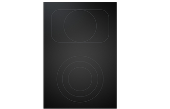 BORA Professional 2.0 HiLight glass ceramic cooktop with 2 cooking zones 3-ring/roaster