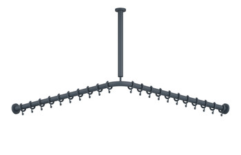 Shower curtain rail with ceiling support