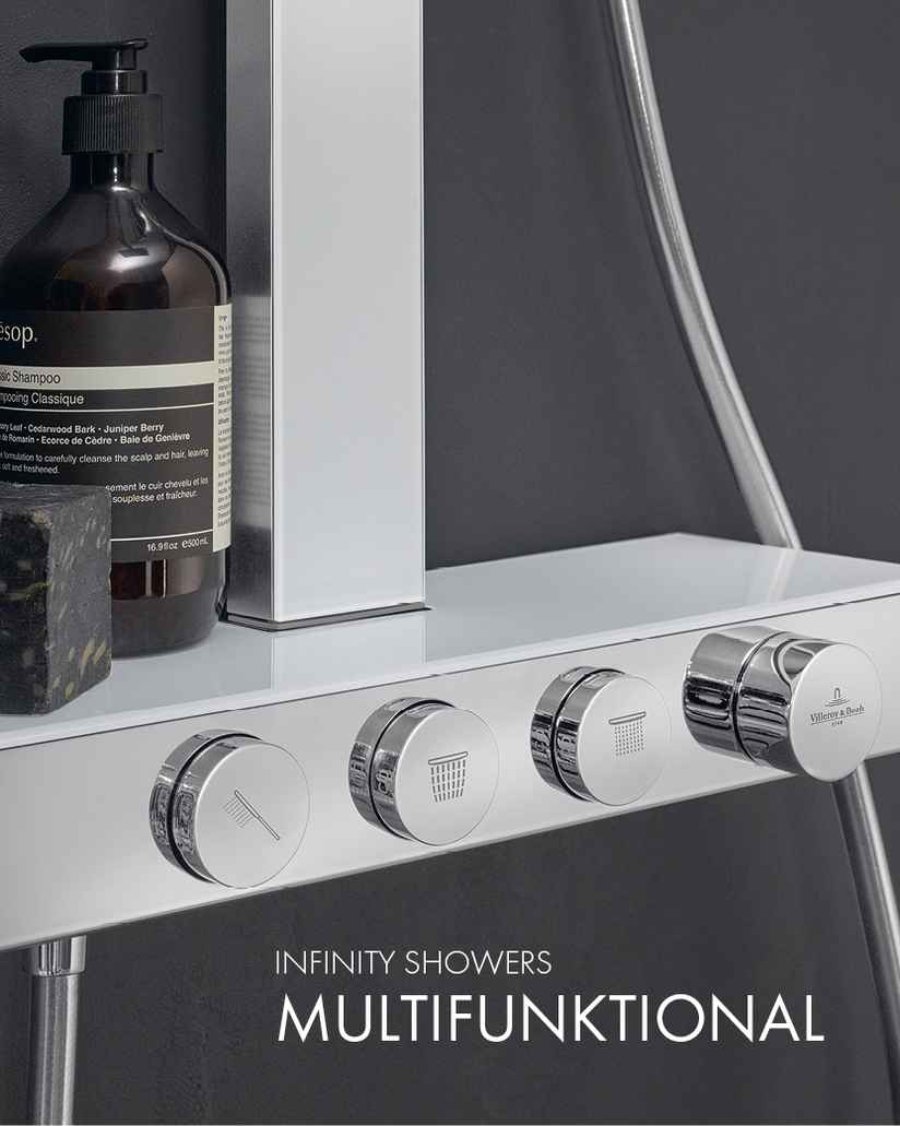Multifunctional Features Infinity Showers by Villeroy & Boch